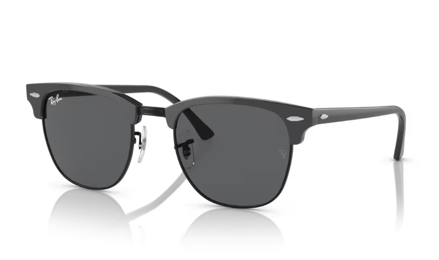 Ray-Ban Clubmaster Classic Sunglasses - Grey On Black Frame With Grey