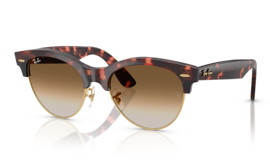 Ray-Ban Clubmaster Way Sunglasses - Pink Tortoise Frame with Gradient Brown Lenses