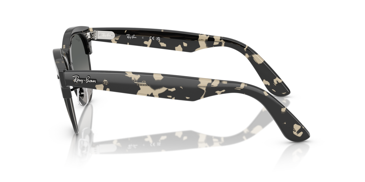 Ray-Ban Clubmaster Way Sunglasses - Grey Havana on Black Frame with Grey Lenses