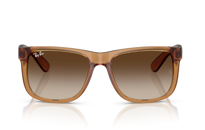 Ray-Ban Justin Sunglasses - Rubber Beige Frame With Brown Lens
