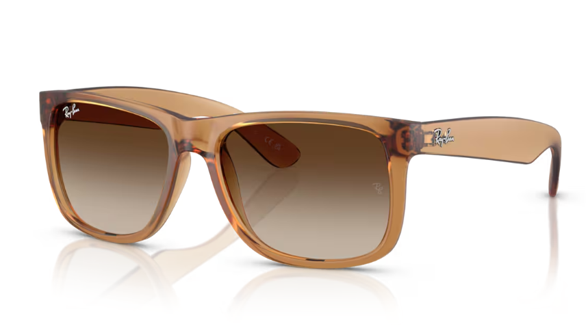 Ray-Ban Justin Sunglasses - Rubber Beige Frame With Brown Lens