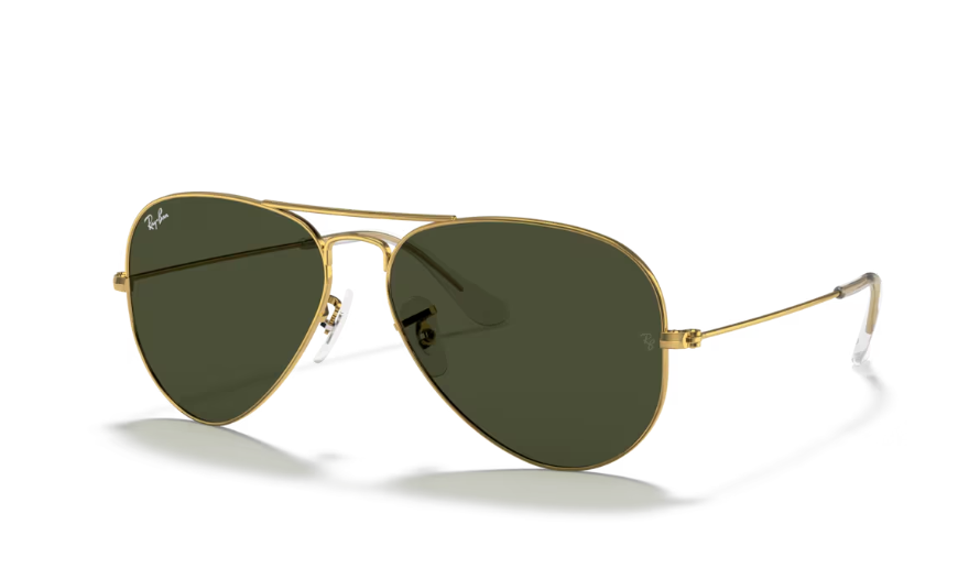 Ray-Ban Gold Frame Sunglasses with Green Lenses AVIATOR FLASH LENSES Sunglasses in Gold and Green Flash (58  main image 4