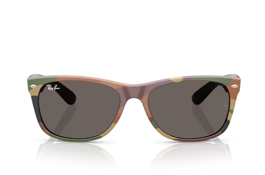 Ray-Ban New Wayfarer Sunglasses - Black & Camo Frame with Dark Grey Lenses