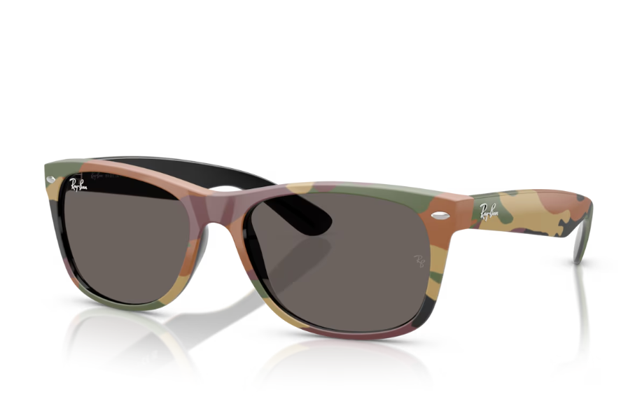 Ray-Ban New Wayfarer Sunglasses - Black & Camo Frame with Dark Grey Lenses