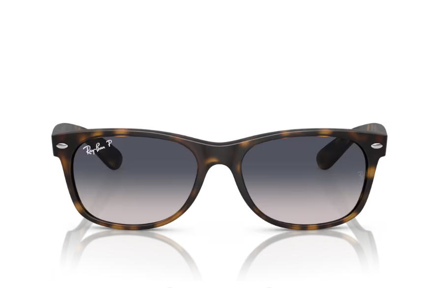 Ray-Ban New Wayfarer Sunglasses - Havana Frame with Blue Gradient Lenses