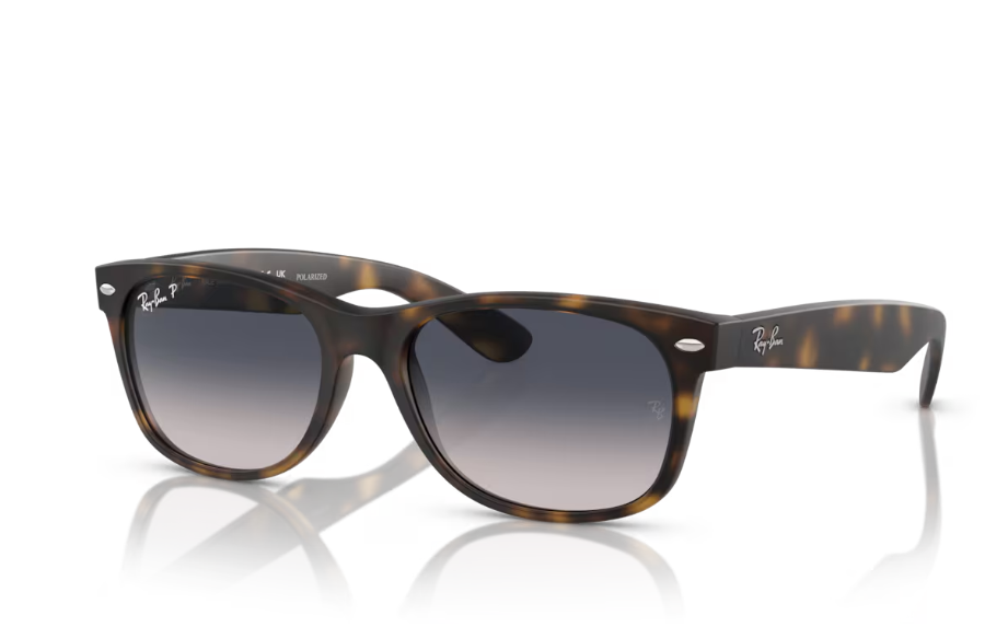 Ray-Ban New Wayfarer Sunglasses - Havana Frame with Blue Gradient Lenses