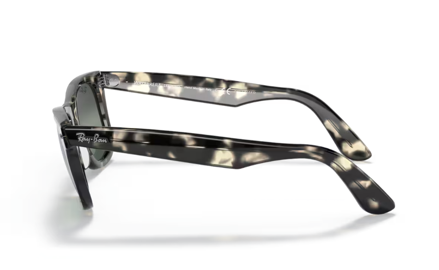 Ray-Ban Wayfarer Chromance Sunglasses - Grey Havana Frame with Polarized Silver/Blue Chromance Lenses