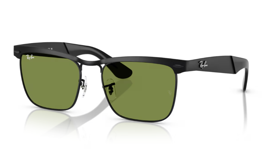 Ray-Ban Wayfarer Deluxe Sunglasses - Black Frame with Green Lens