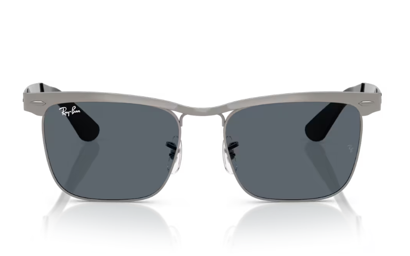 Ray-Ban Wayfarer Deluxe Sunglasses - Sandblasted Gunmetal Frame with Blue Lens