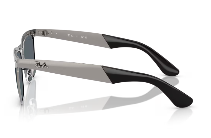 Ray-Ban Wayfarer Deluxe Sunglasses - Sandblasted Gunmetal Frame with Blue Lens