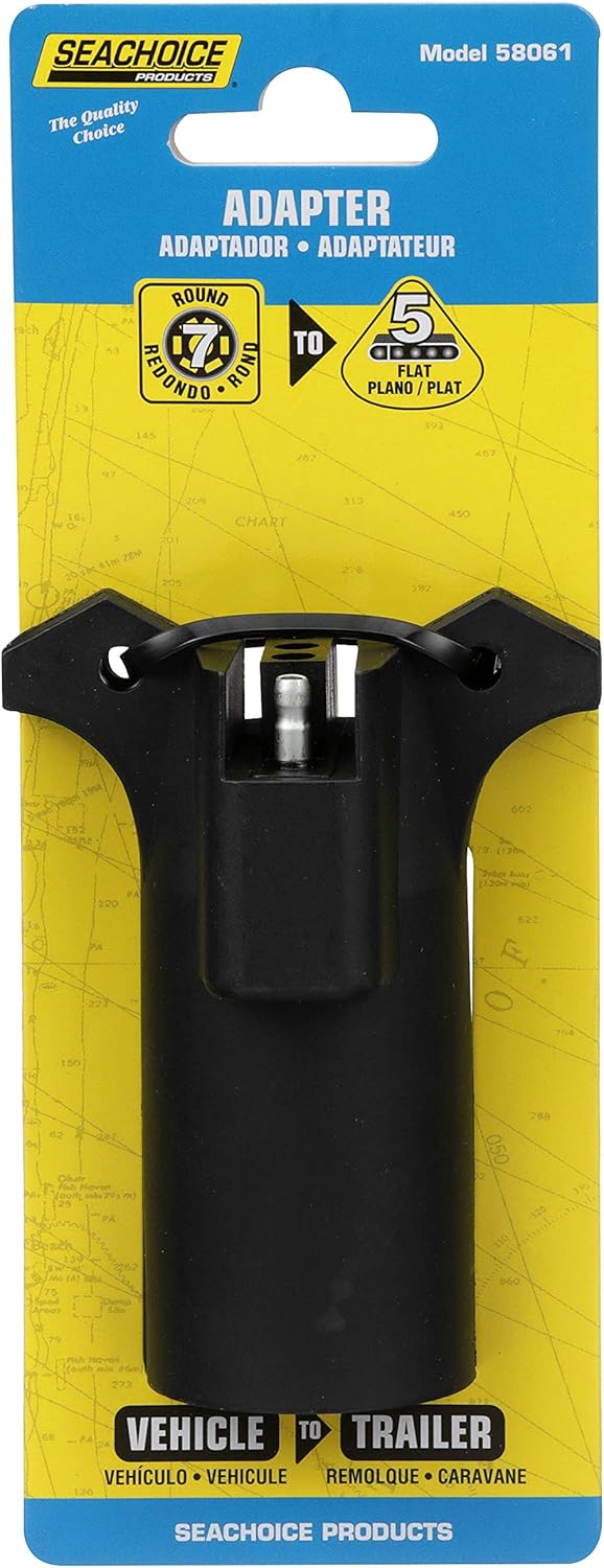 Seachoice 7-Way RV Style to 5-Flat Wiring Adapter