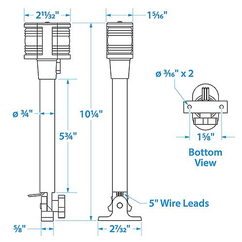 Seachoice Folding Masthead and White Light
