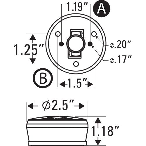 dimensions of Seachoice LED All Round Boat Navigation Light for Wake Towers