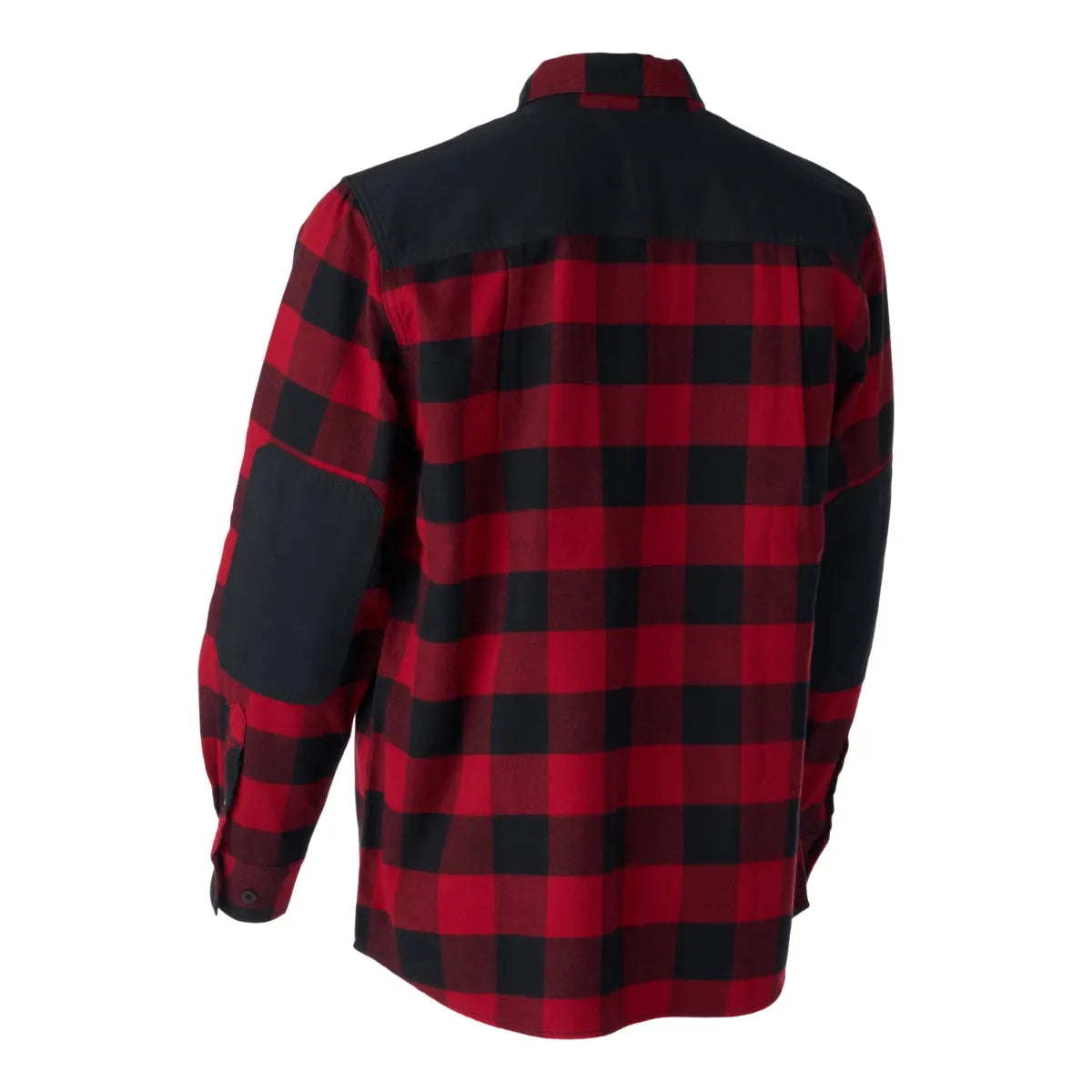 back of Ski-Doo Buffalo Plaid Flannel Shirt