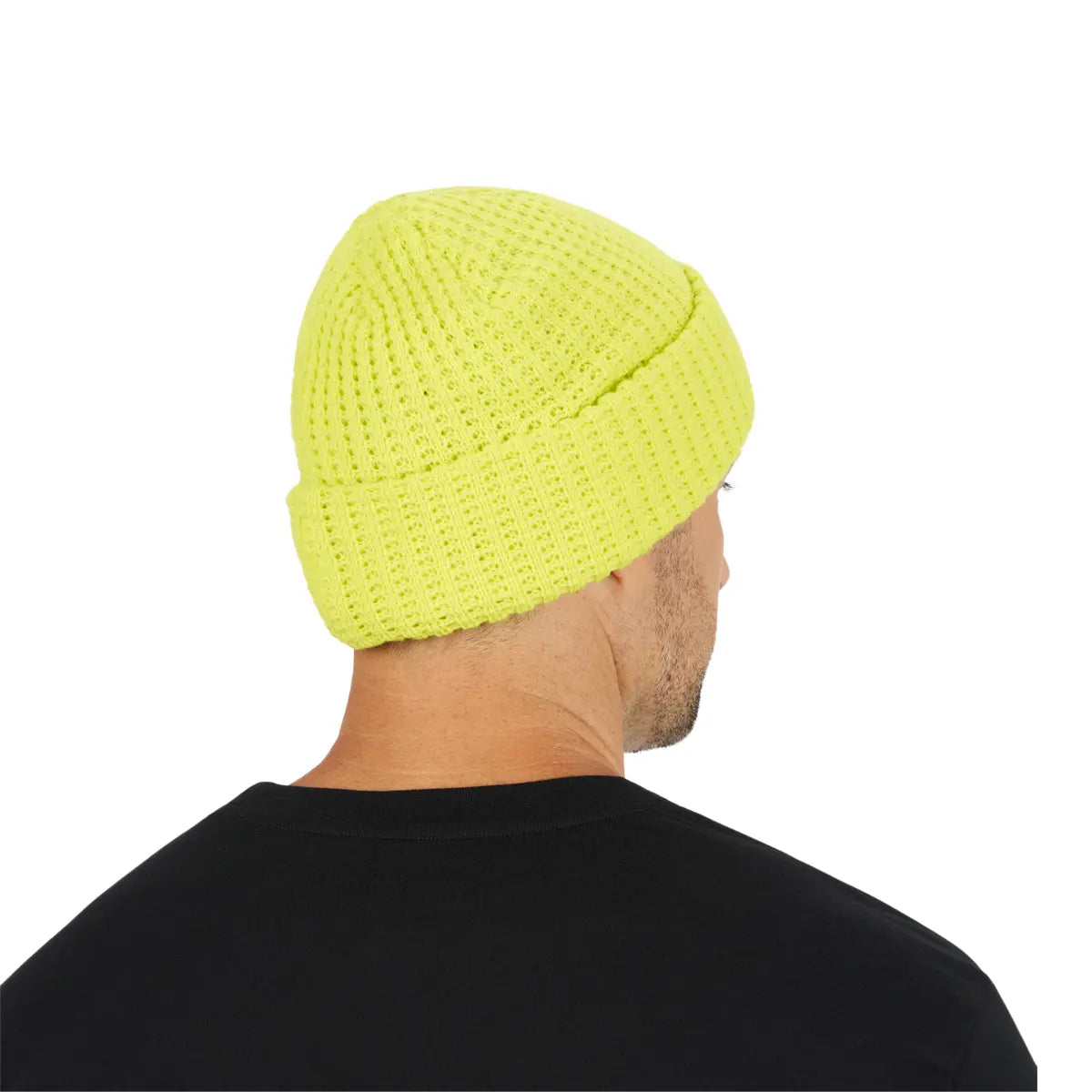 back view of Ski-Doo Chunky Beanie in hi-vis yellow