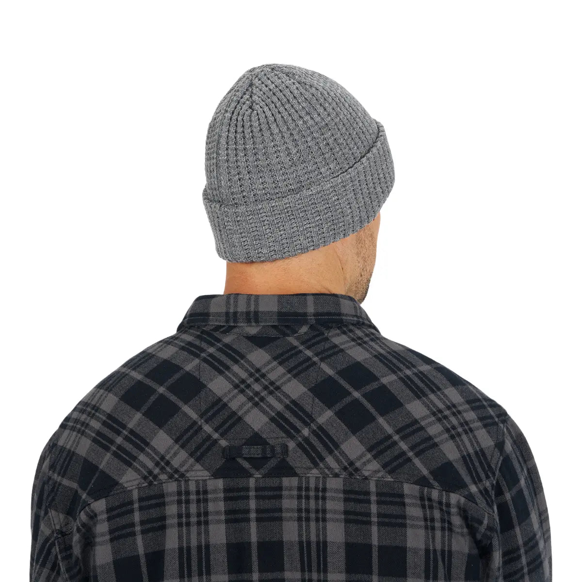 back view of Ski-Doo Chunky Beanie in heather grey