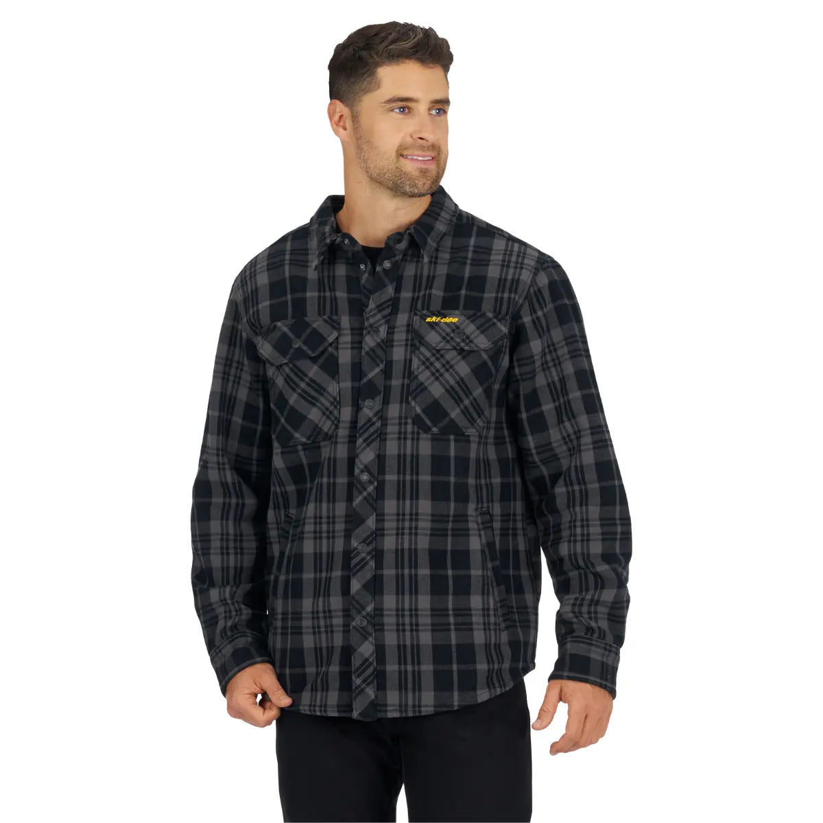 black Ski-Doo Men's Plaid Bonded Overshirt