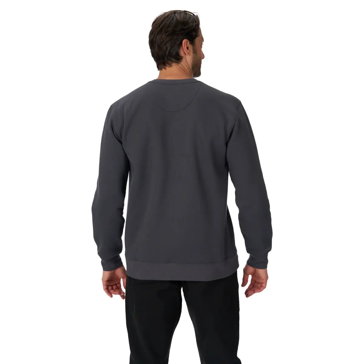 smoke grey back view of Ski-Doo Signature Crew Sweatshirt