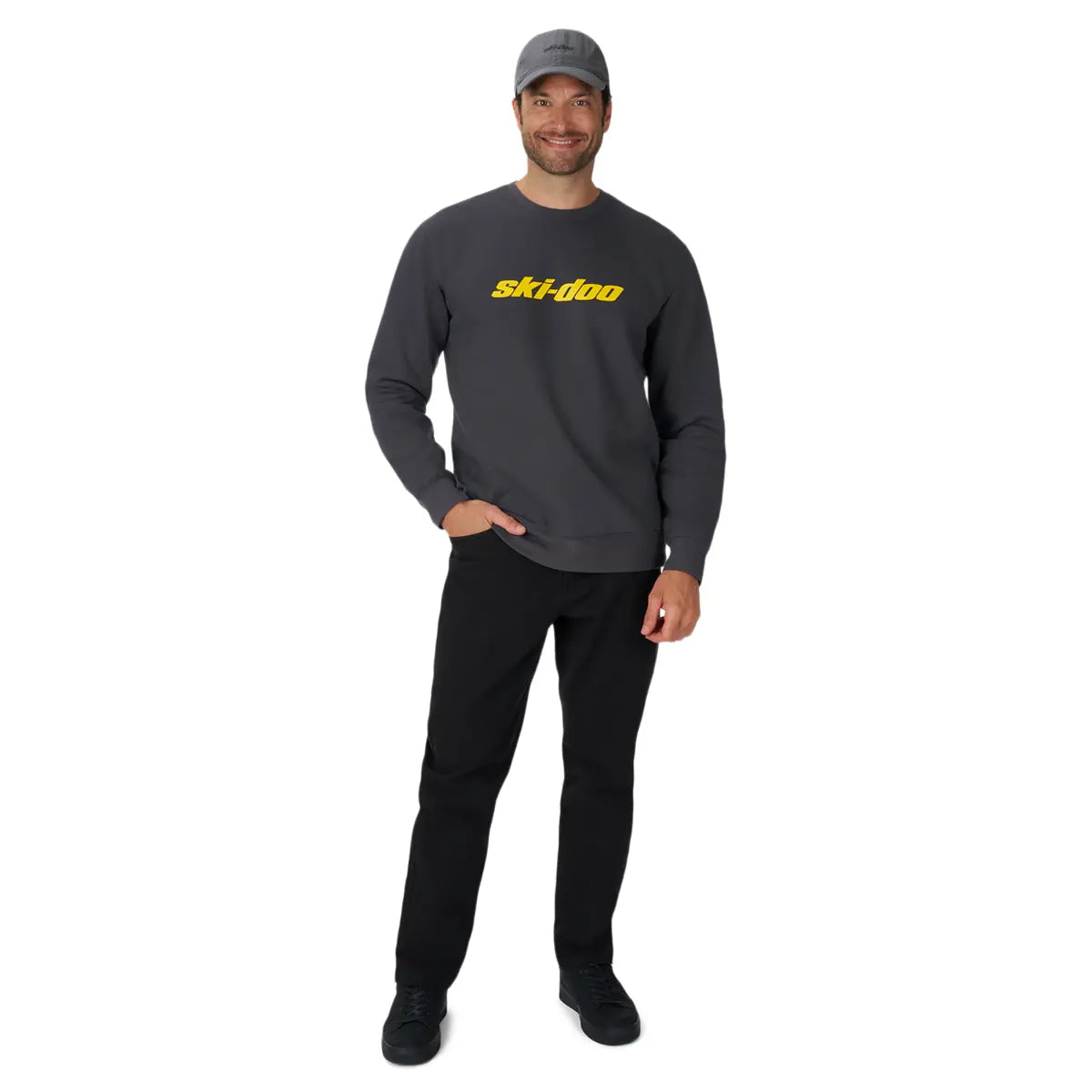 Ski-Doo Signature Crew Sweatshirt in smoke grey