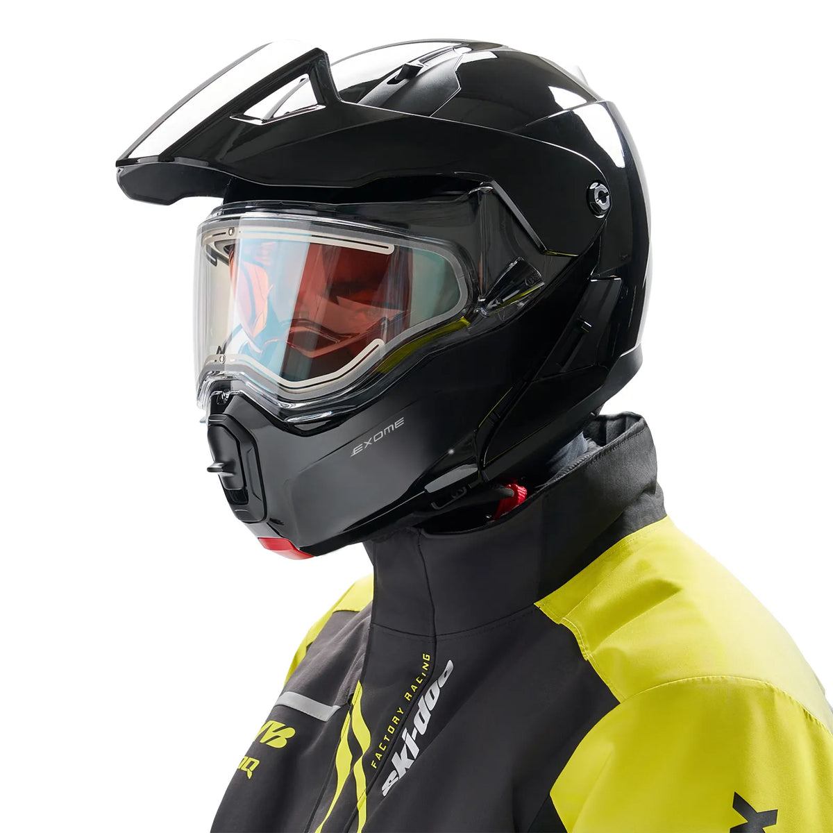 Ski-Doo Unisex Exome Sport Helmet With Heated Visor (DOT) - Black
