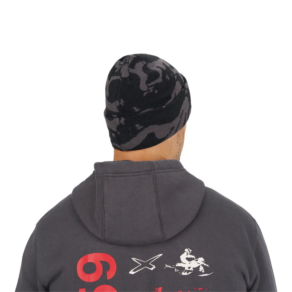 back view of Ski-Doo Unisex Landing Beanie in black