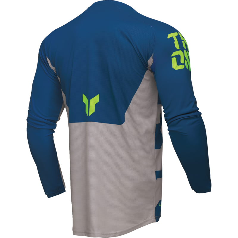back view of blue Thor Launchmode Forge Jersey