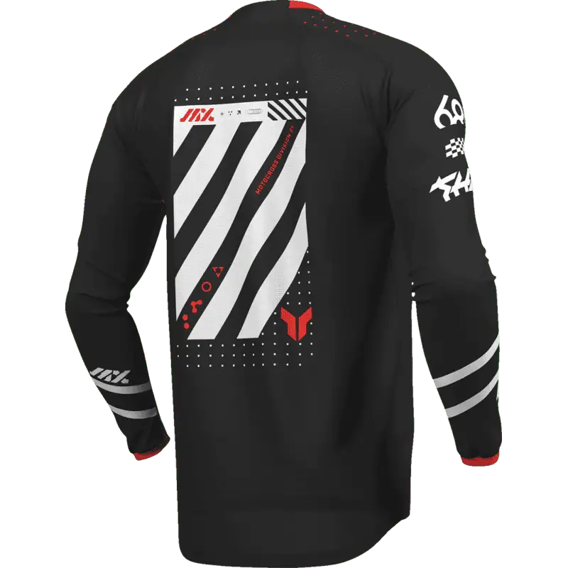 back view of black Thor Launchmode Futura Jersey