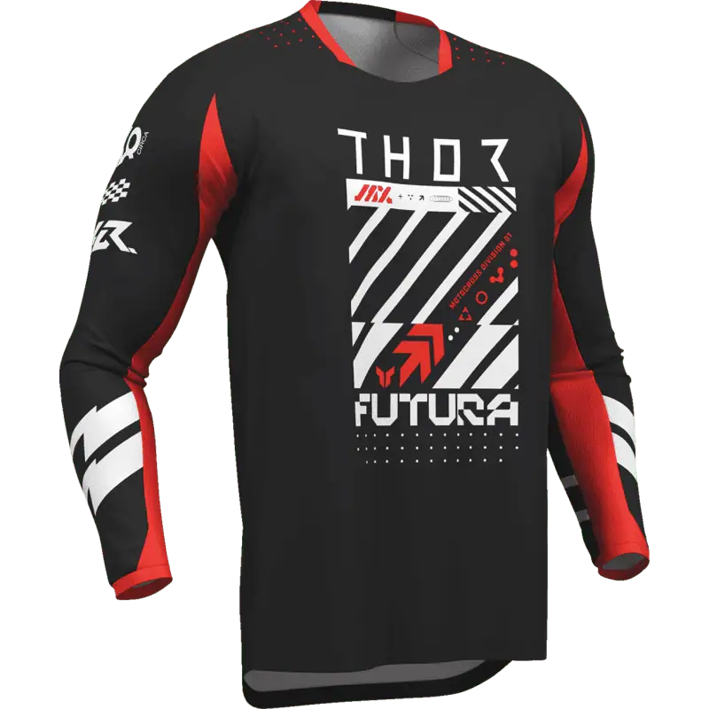 black/red Thor Launchmode Futura Jersey