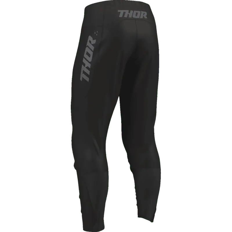 back view of black Thor Ridemode Menace Riding Pants