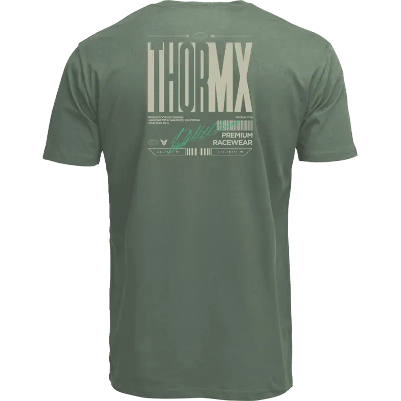 back view of olive colored Thor Signature Men's T-Shirt