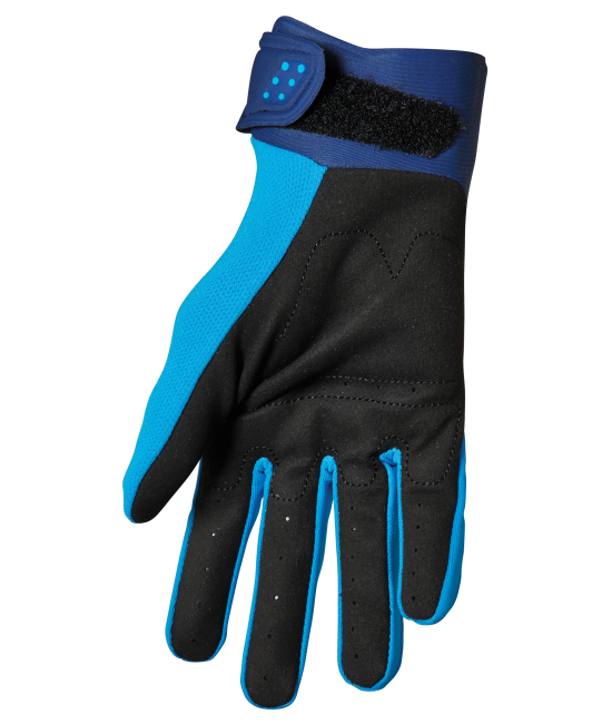palm side of the blue Thor Spectrum Youth Riding Glove