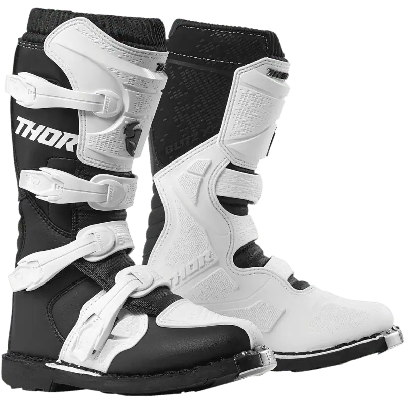 black and white Thor Women's Blitz XP Riding Boot