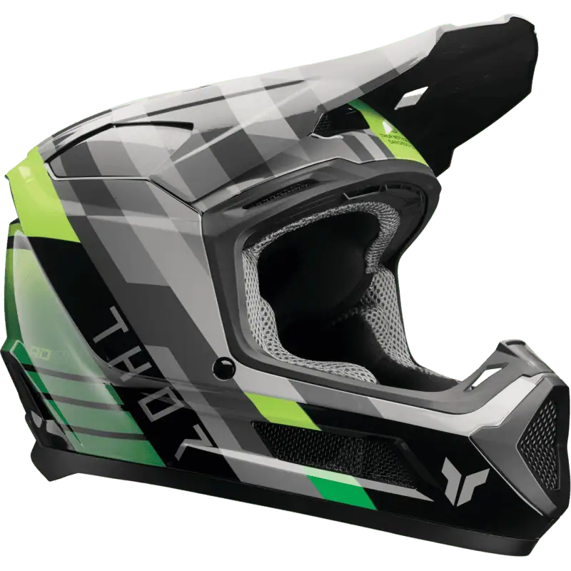 Camber Black/Green Thor Fleet Youth Motocross and ATV Helmet