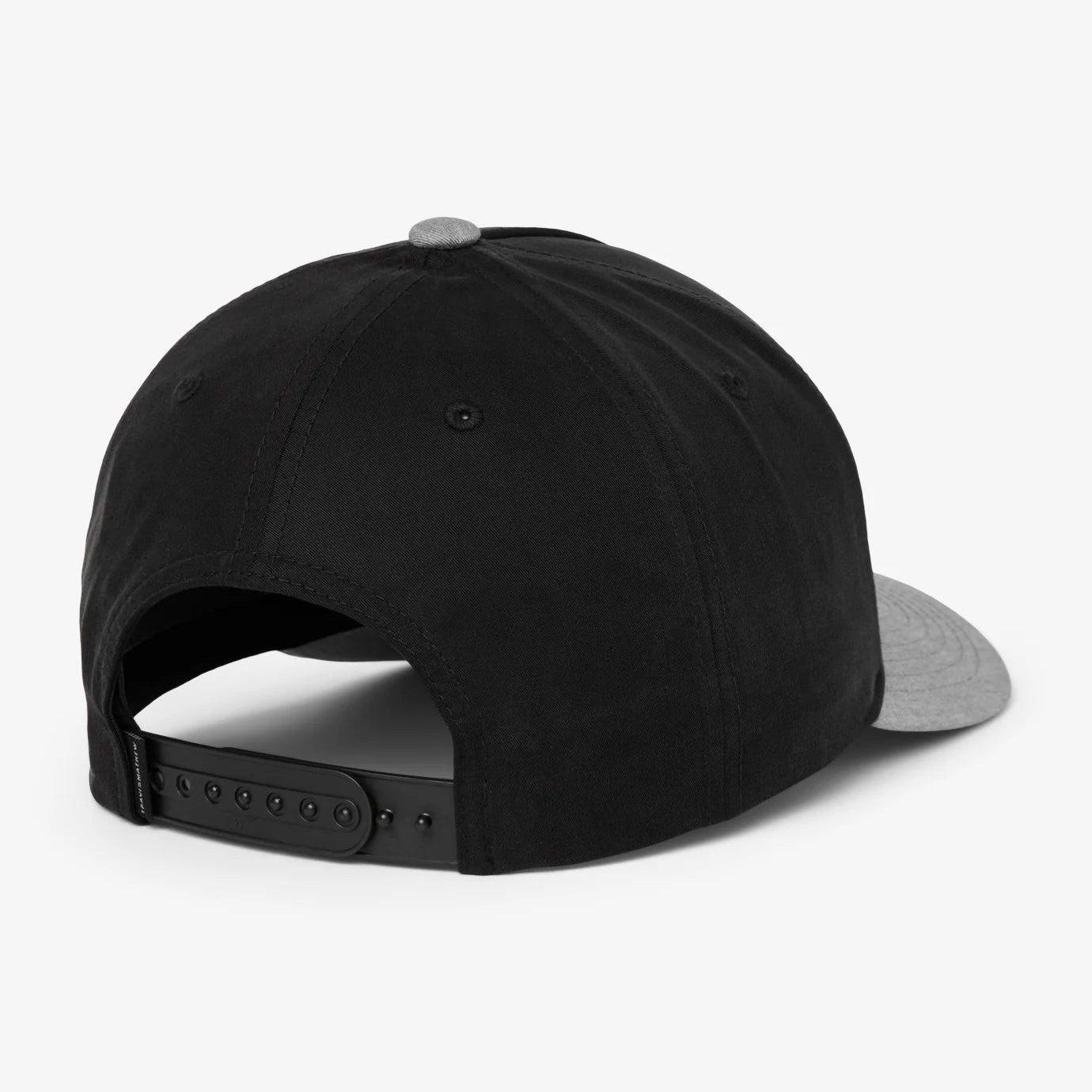 back view of the black TravisMathew Beerly Beloved 2.0 Snapback Hat