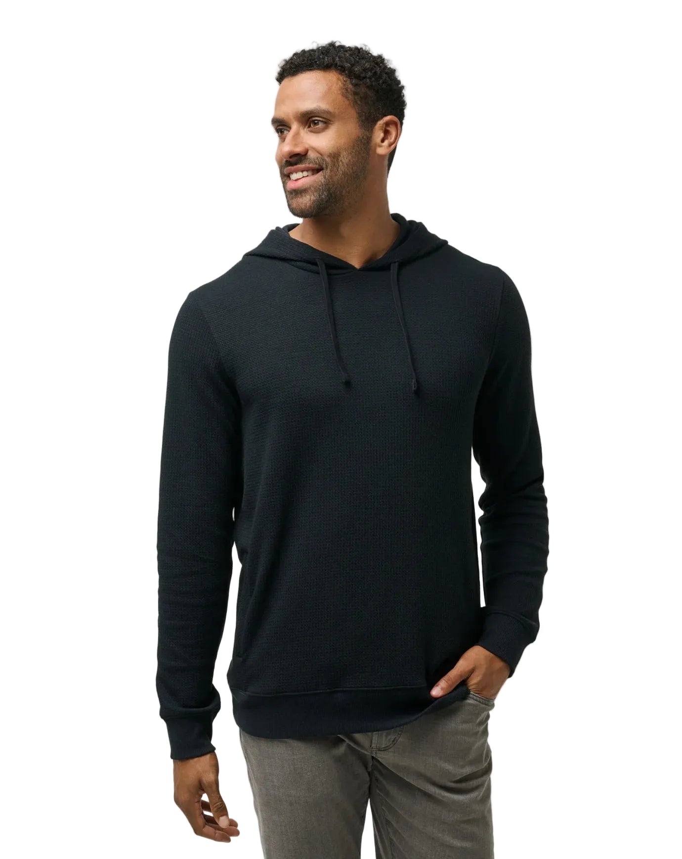 black TravisMathew Cloud Waffle Hoodie