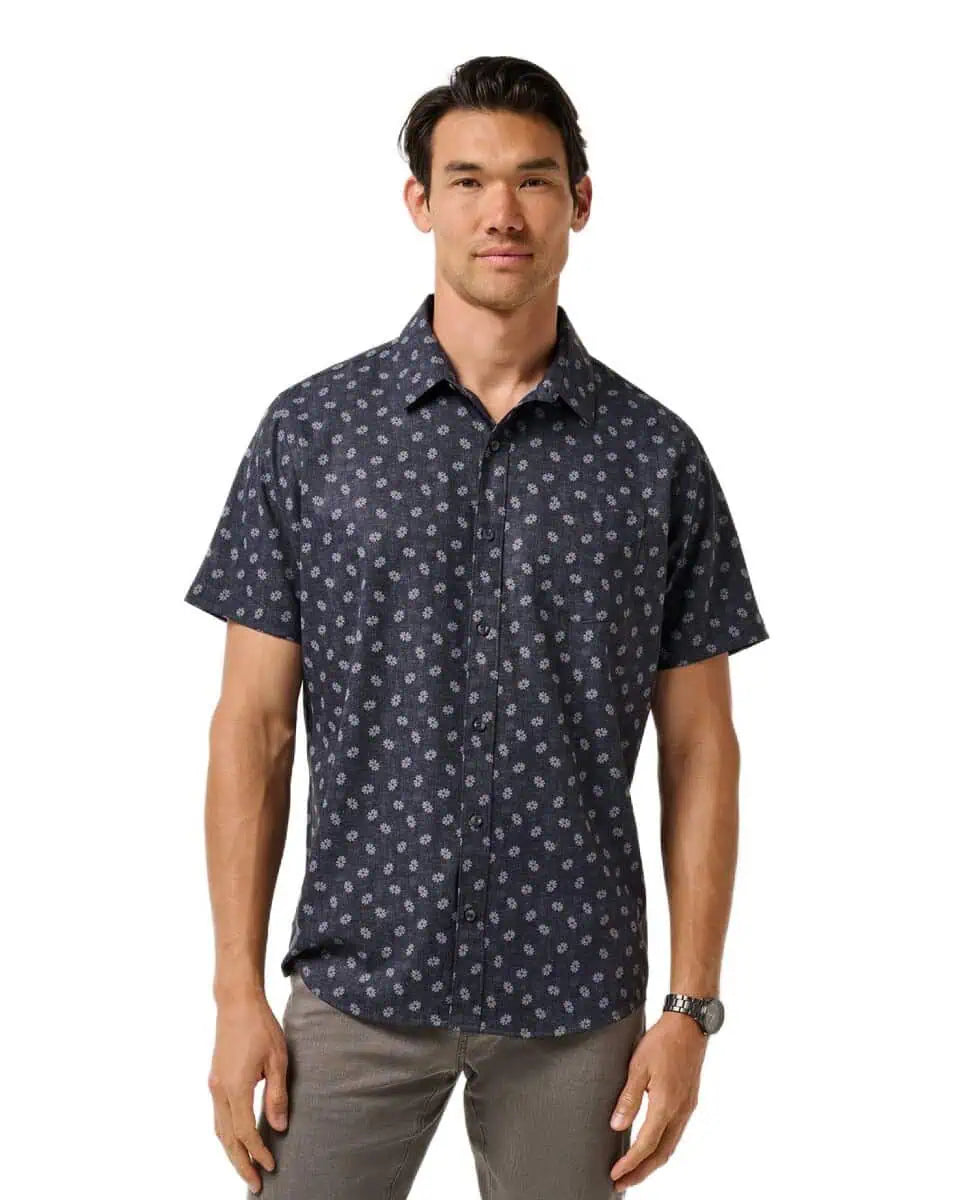 TravisMathew Grey Wind Woven Shirt