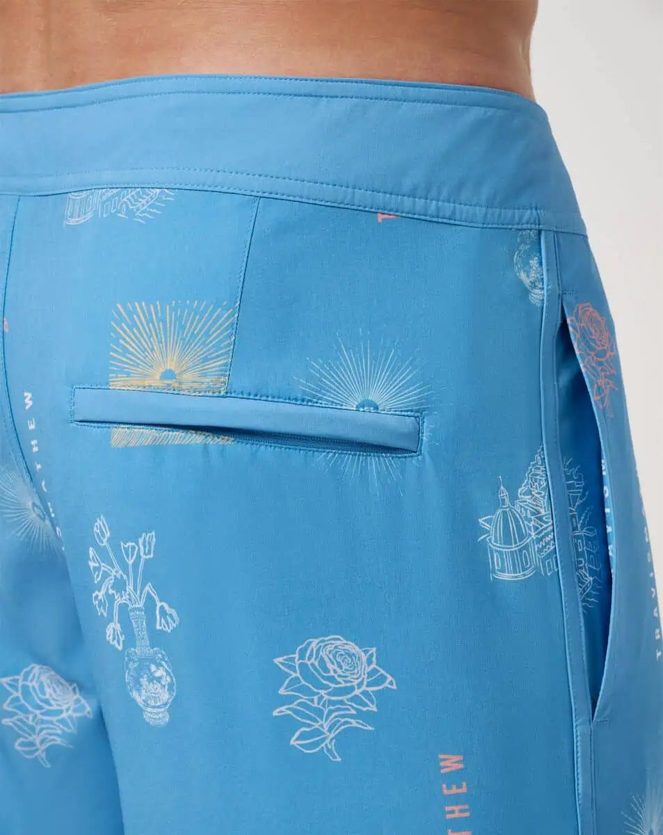 back pocket detail of the TravisMathew Passport Boardshort
