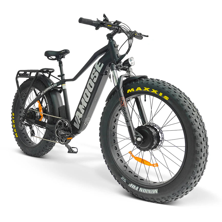 Matte black and silver Vamoose Super Mammoth 750 SO E-Bike