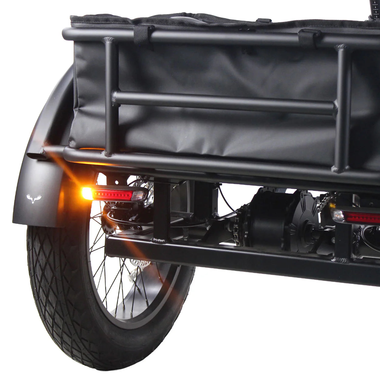 the tail light and rear basket on the Vamoose Tricycle SST E-Bike