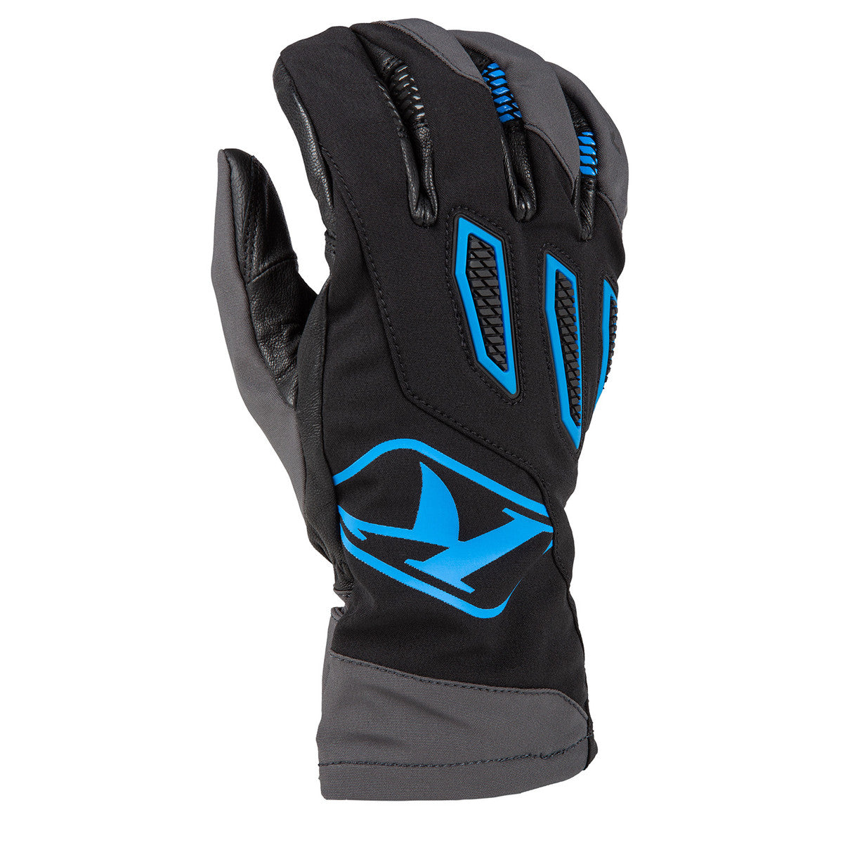 Klim Spool Snowmobile Gloves black - electric blue lemonade