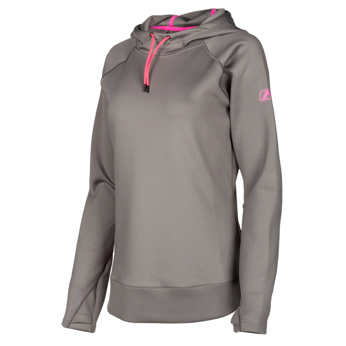 Klim Women's Equinox Hoodie in Castlerock grey - Knockout Pink