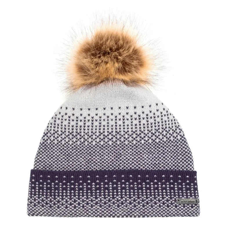 Grey Ski-Doo Women's Faux-Fur Pop-Pop Beanie
