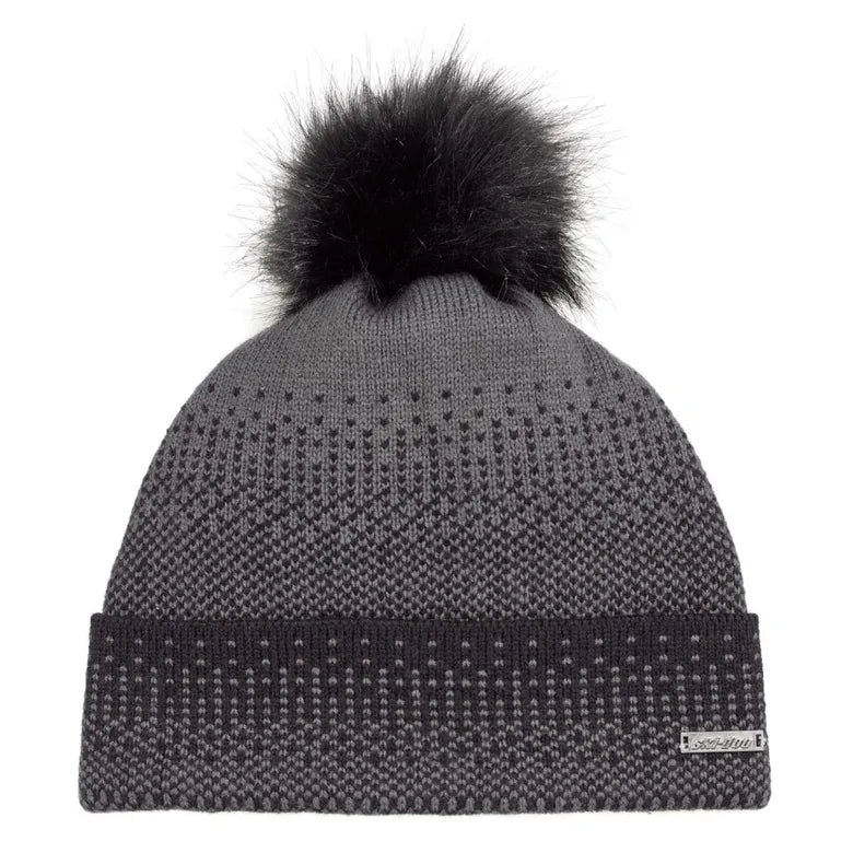 Black Ski-Doo Women's Faux-Fur Pop-Pop Beanie