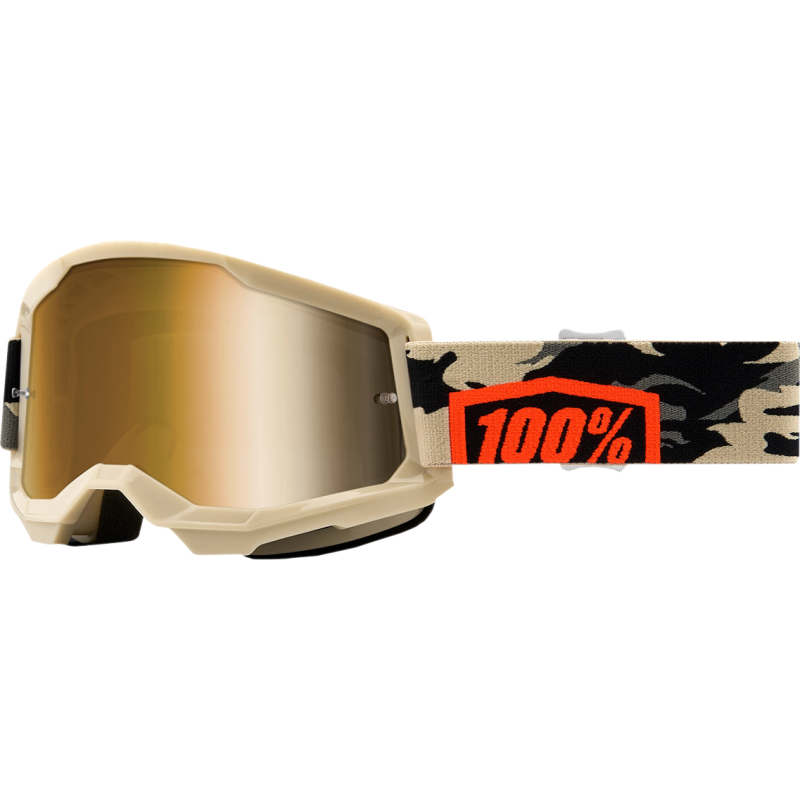 100% Strata 2 Kombat Dirtbike Goggle - True Gold Lens (Non-Current)