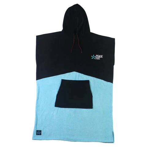 Aqua Phase Five Halved Hooded Towel Blue