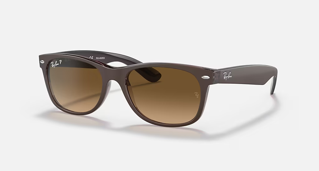 Ray-Ban New Wayfarer Sunglasses - Matte Transparent Frame With Brown Lens