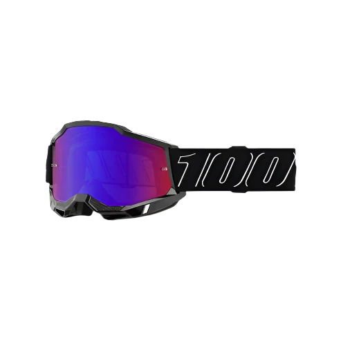 100% Accuri 2 Blackline Moto/MTB Goggle - Mirror Red/Blue Lens