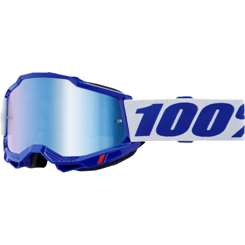 100% Accuri 2 Blue Moto/MTB Goggle - Mirror Blue Lens