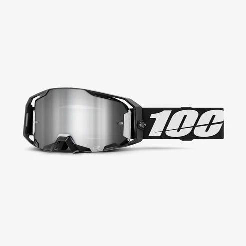 100% ARmatic MX & MTB Goggle black with silver mirror lens