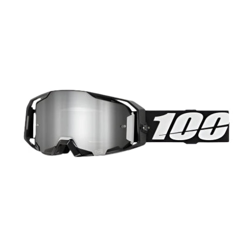 100% ARmatic MX & MTB Goggle black with silver mirror lens